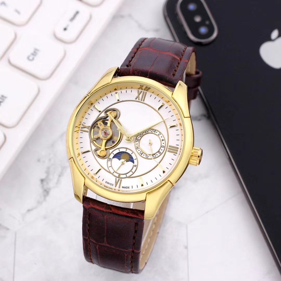 Montres mécaniques neuves élégantes avec bracelet en cuir de haute qualité - IVOIRART.COM