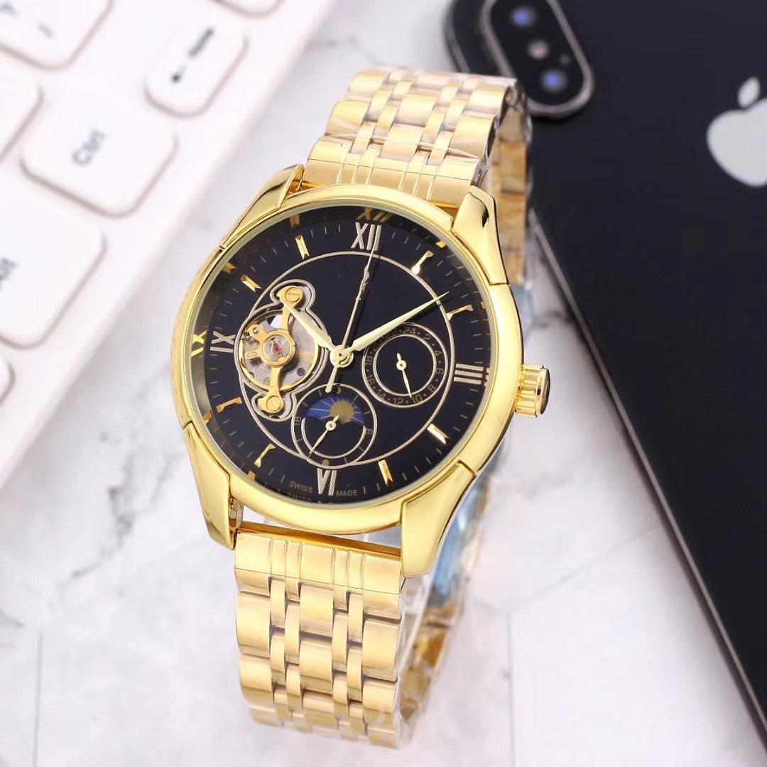 Montres mécaniques neuves élégantes avec bracelet en cuir de haute qualité - IVOIRART.COM
