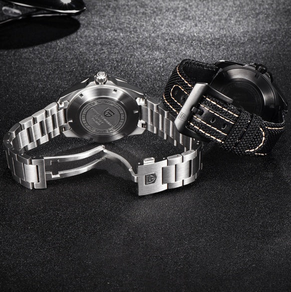 Montres mécaniques pour hommes, élégantes et robustes, modèle PD - 1617, acier inoxydable - IVOIRART.COM