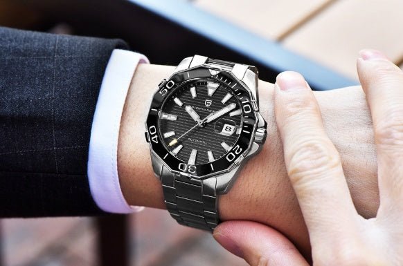 Montres mécaniques pour hommes, élégantes et robustes, modèle PD - 1617, acier inoxydable - IVOIRART.COM
