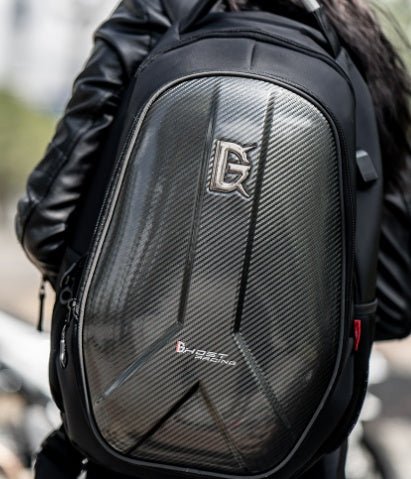 Motorcycle Backpack Helmet Bag Riding Backpack Knight Motorcycle Bag Computer Bag Men'S Hard Shell Carbon Fiber Waterproof Reflective - IVOIRART.COM