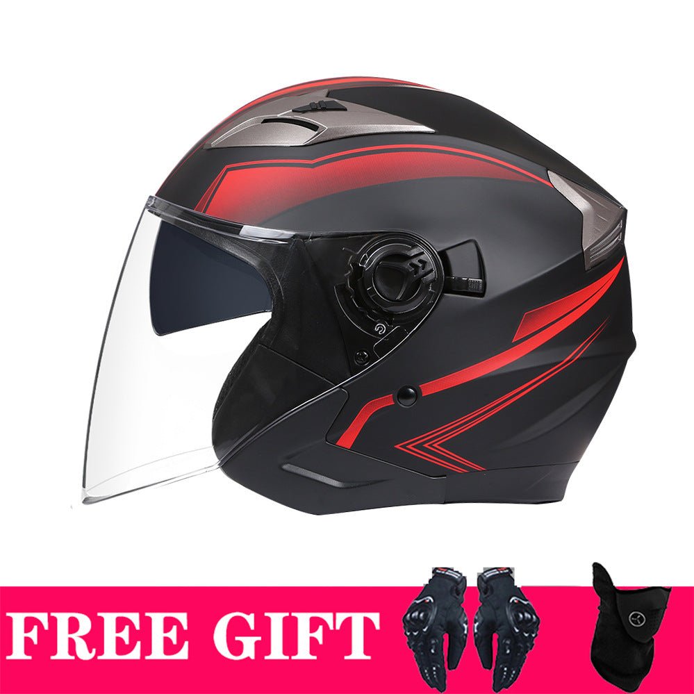 Motorcycle Helmet Double Lens Retro Riding Helmet - IVOIRART.COM