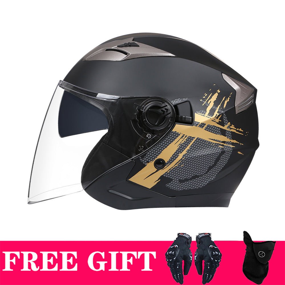 Motorcycle Helmet Double Lens Retro Riding Helmet - IVOIRART.COM