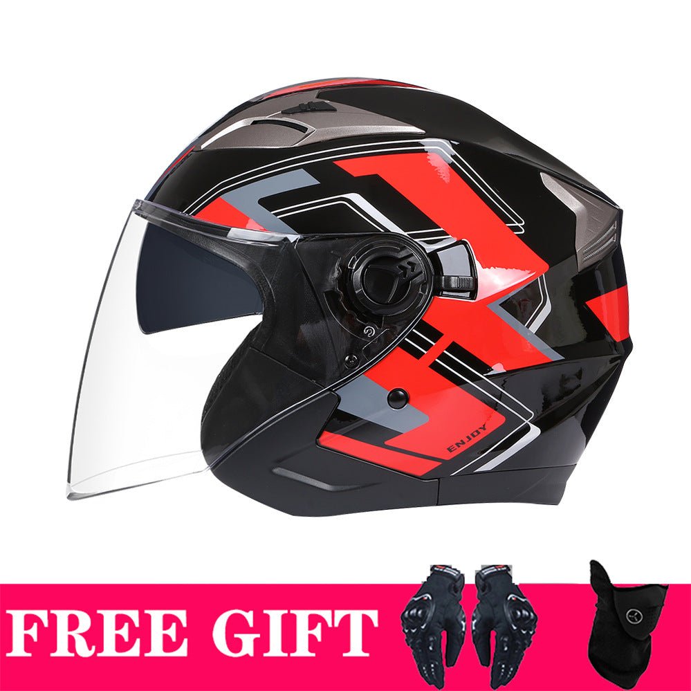 Motorcycle Helmet Double Lens Retro Riding Helmet - IVOIRART.COM