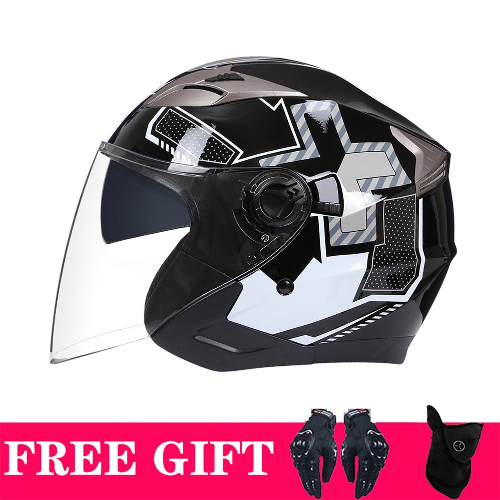 Motorcycle Helmet Double Lens Retro Riding Helmet - IVOIRART.COM