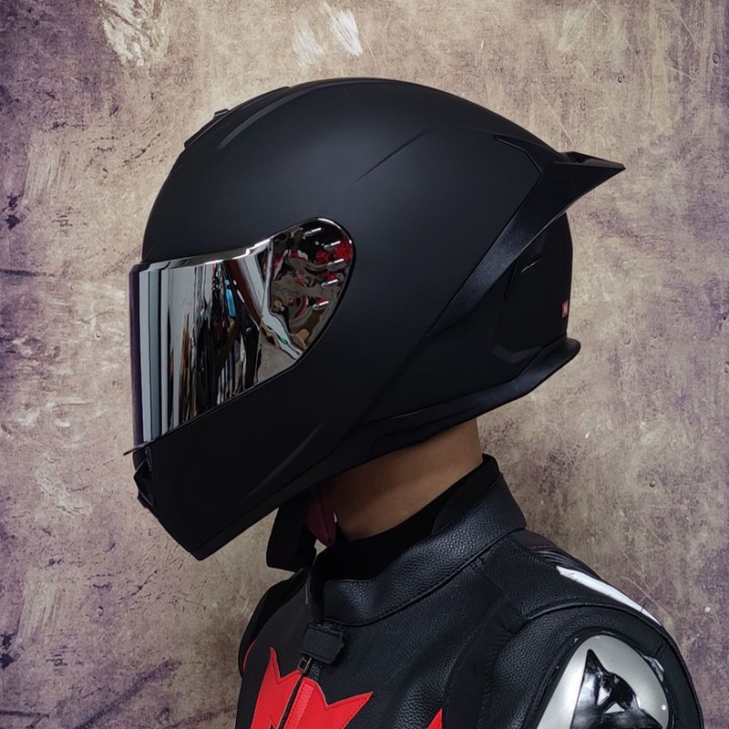 Motorcycle Helmet Men's Bluetooth Warm Full Face Four Seasons - IVOIRART.COM