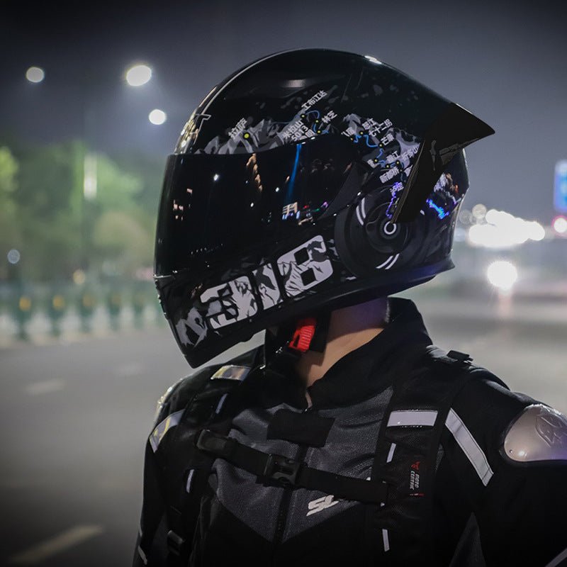 Motorcycle Helmet Mens Retro Chopper Aish Full-Cover Cool Electric Bike Safety Helmet - IVOIRART.COM