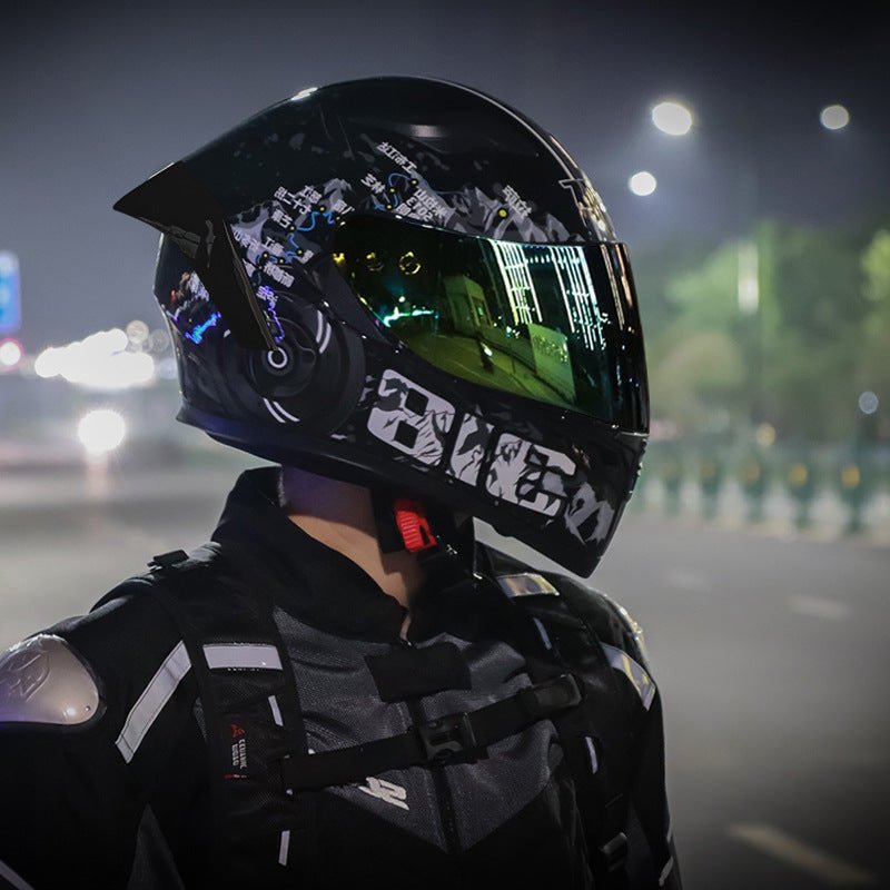 Motorcycle Helmet Mens Retro Chopper Aish Full-Cover Cool Electric Bike Safety Helmet - IVOIRART.COM