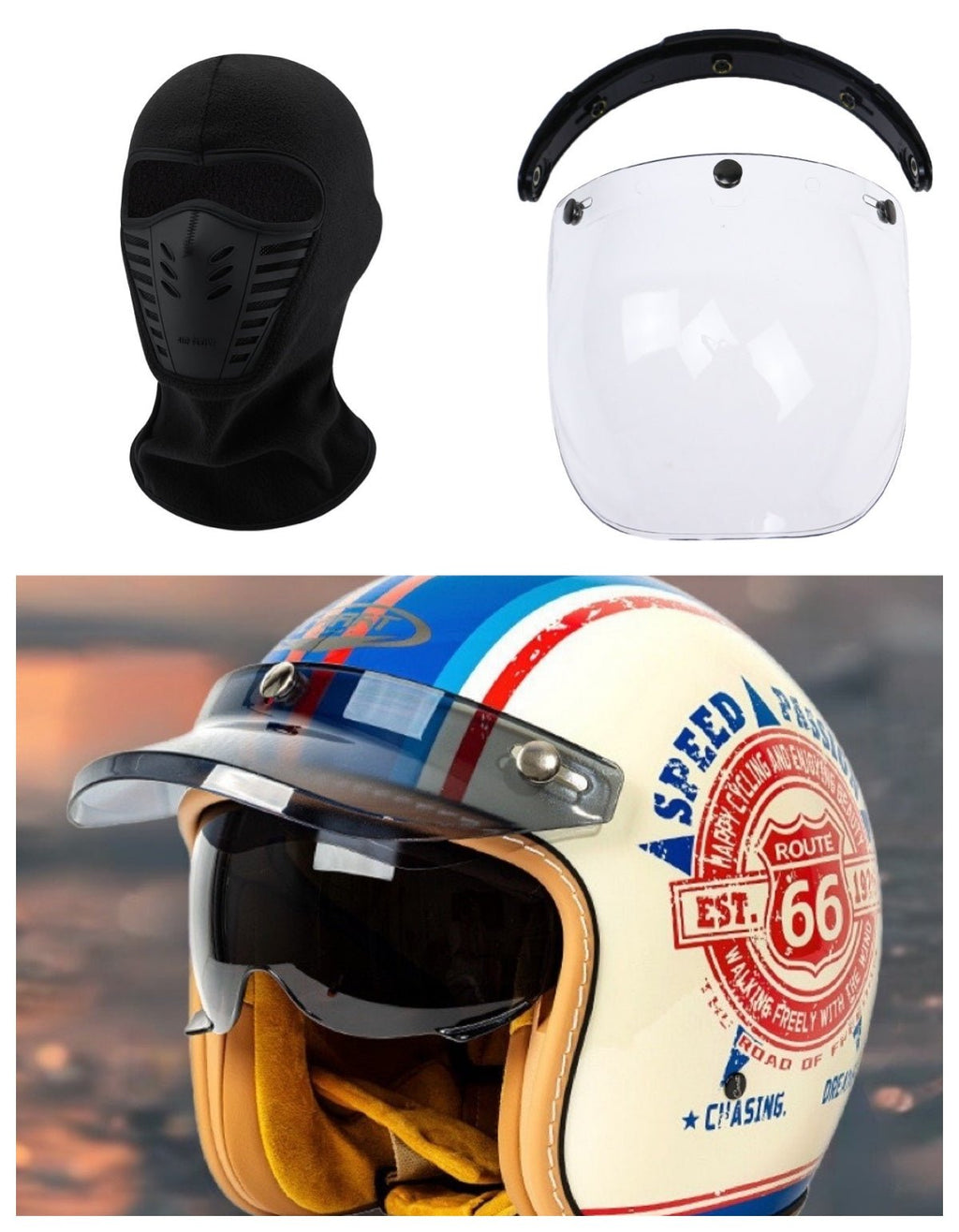 Motorcycle Helmet Motorcycle Helmet Men's And Women's Electric Car Built-in Goggles - IVOIRART.COM