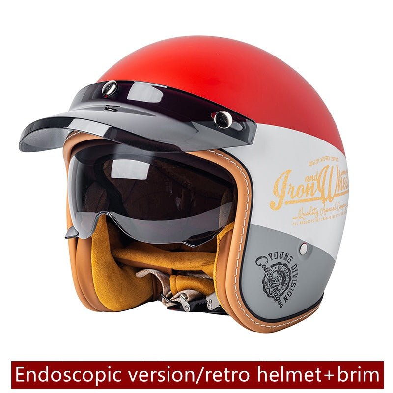 Motorcycle Helmet Motorcycle Helmet Men's And Women's Electric Car Built-in Goggles - IVOIRART.COM