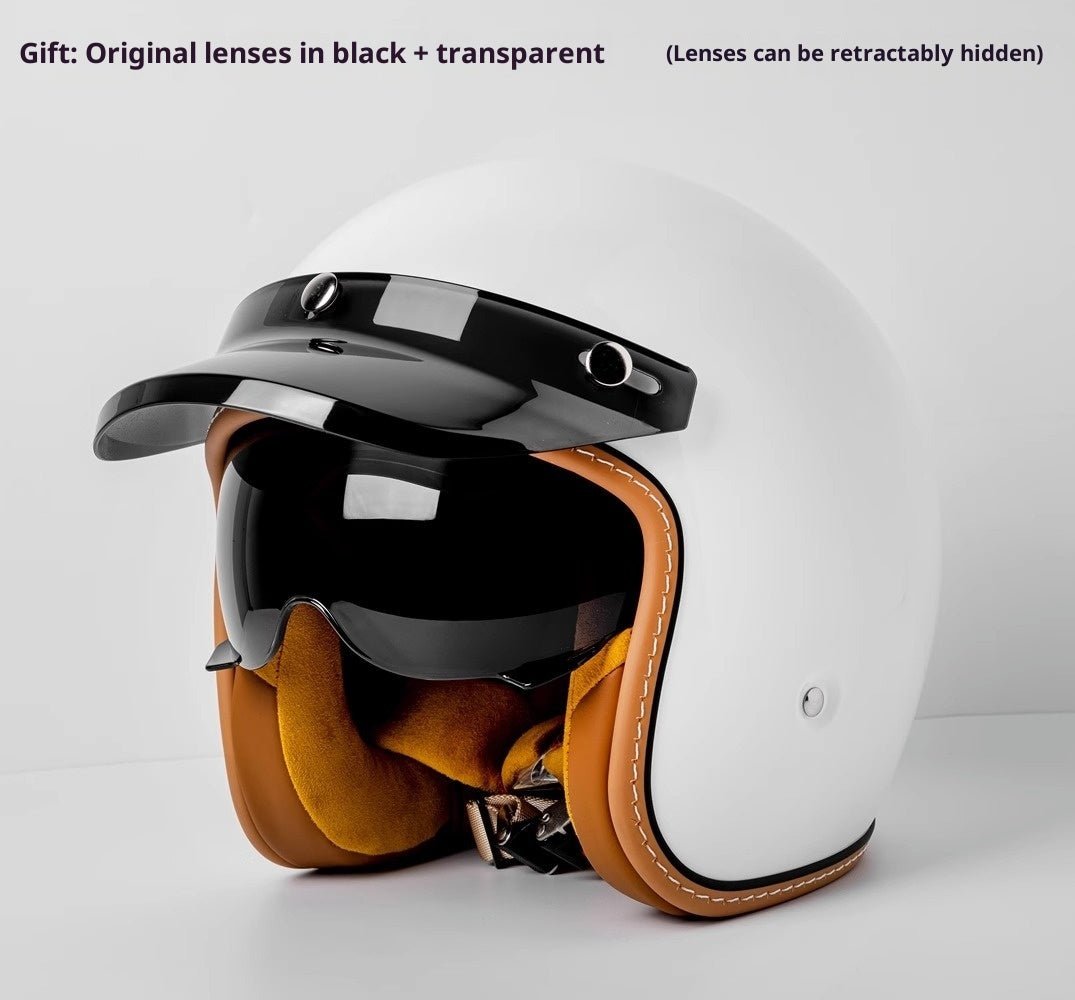 Motorcycle Helmet Motorcycle Helmet Men's And Women's Electric Car Built-in Goggles - IVOIRART.COM
