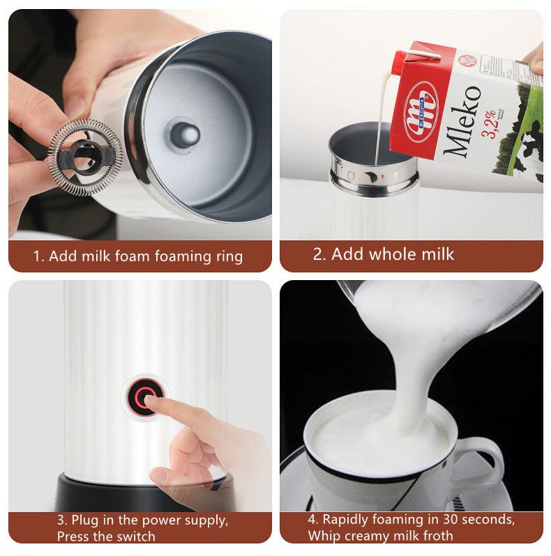 Mousseur à lait électrique avec fonction chauffe-lait rapide et mousse onctueuse - IVOIRART.COM