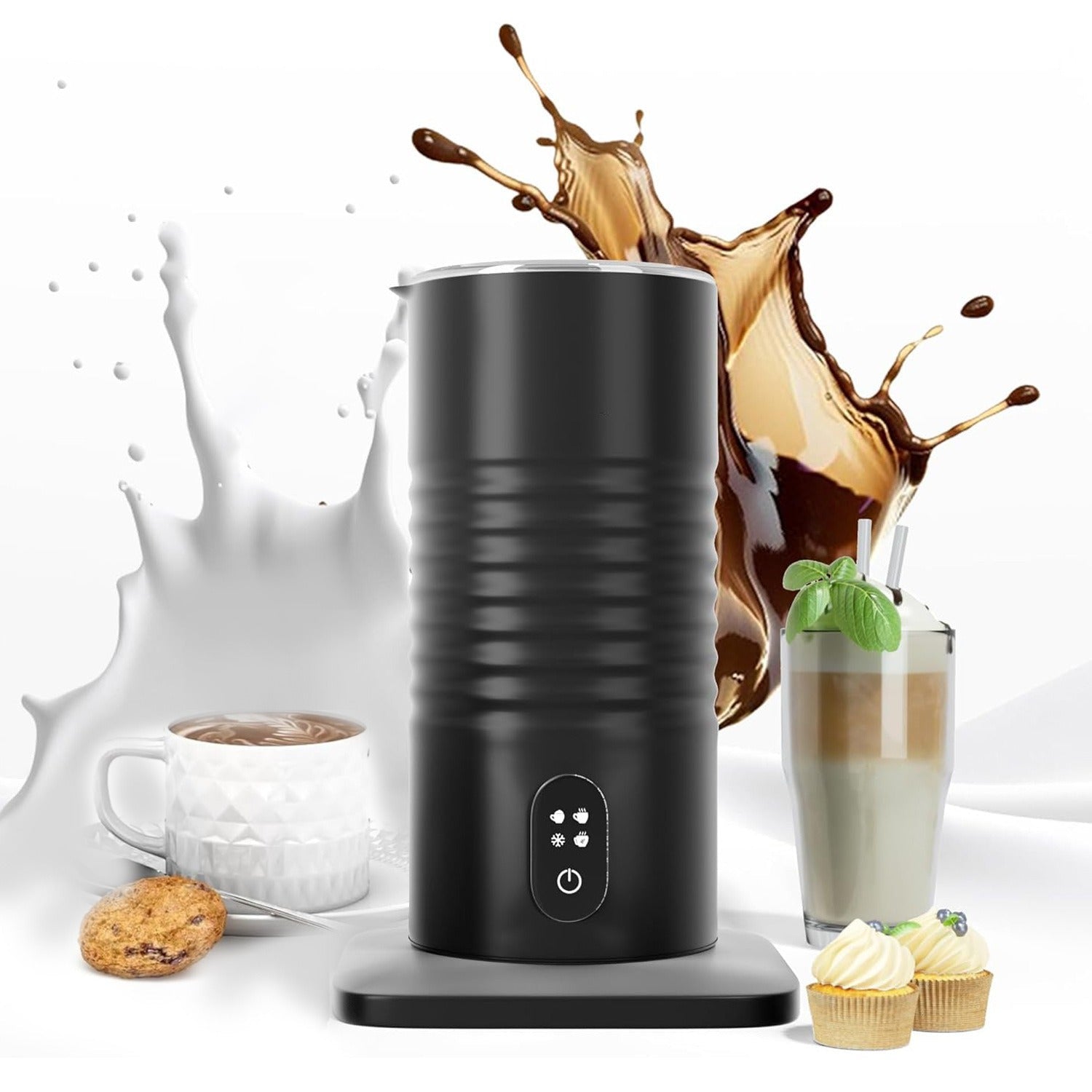 Mousseur Automatique de Lait Chaud et Froid, Réservoir Acier Inoxydable Intégré - IVOIRART.COM