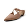 Mules à bout pointu fermées compensées d'extérieur pour femmes, élégantes et confortables - IVOIRART.COM