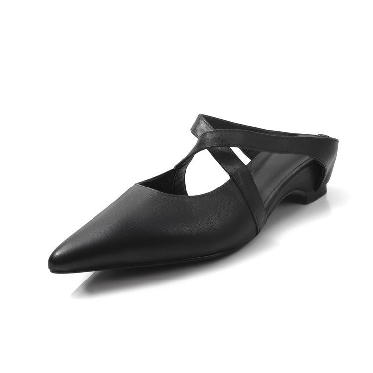 Mules à bout pointu fermées compensées d'extérieur pour femmes, élégantes et confortables - IVOIRART.COM