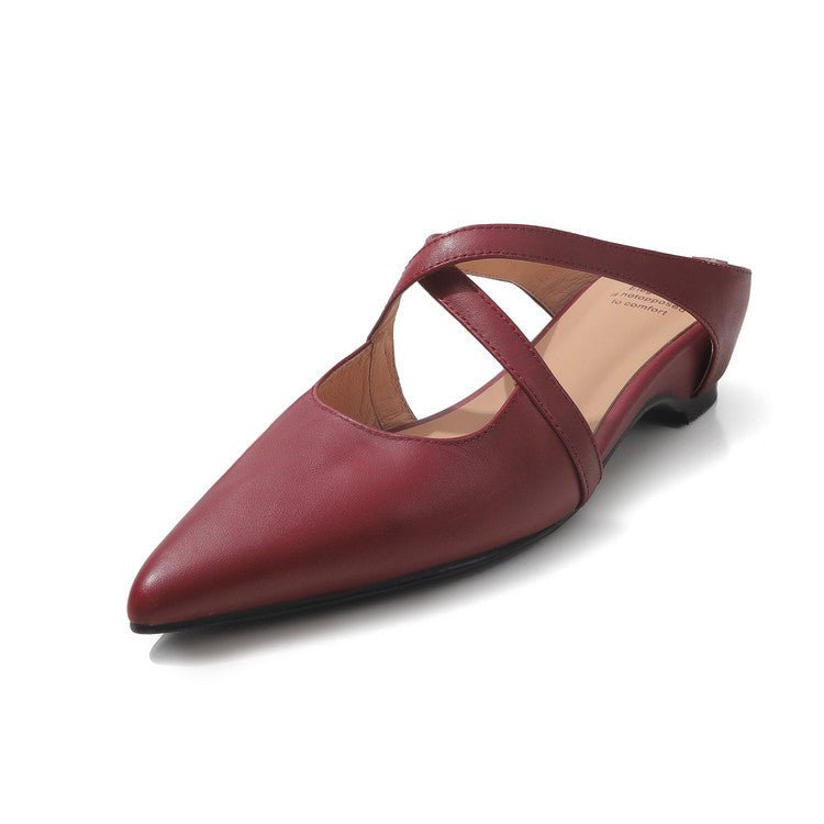 Mules à bout pointu fermées compensées d'extérieur pour femmes, élégantes et confortables - IVOIRART.COM