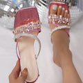 Mules à Talons Hauts Transparentes avec Cristaux et Strass de Mode Élégante - IVOIRART.COM
