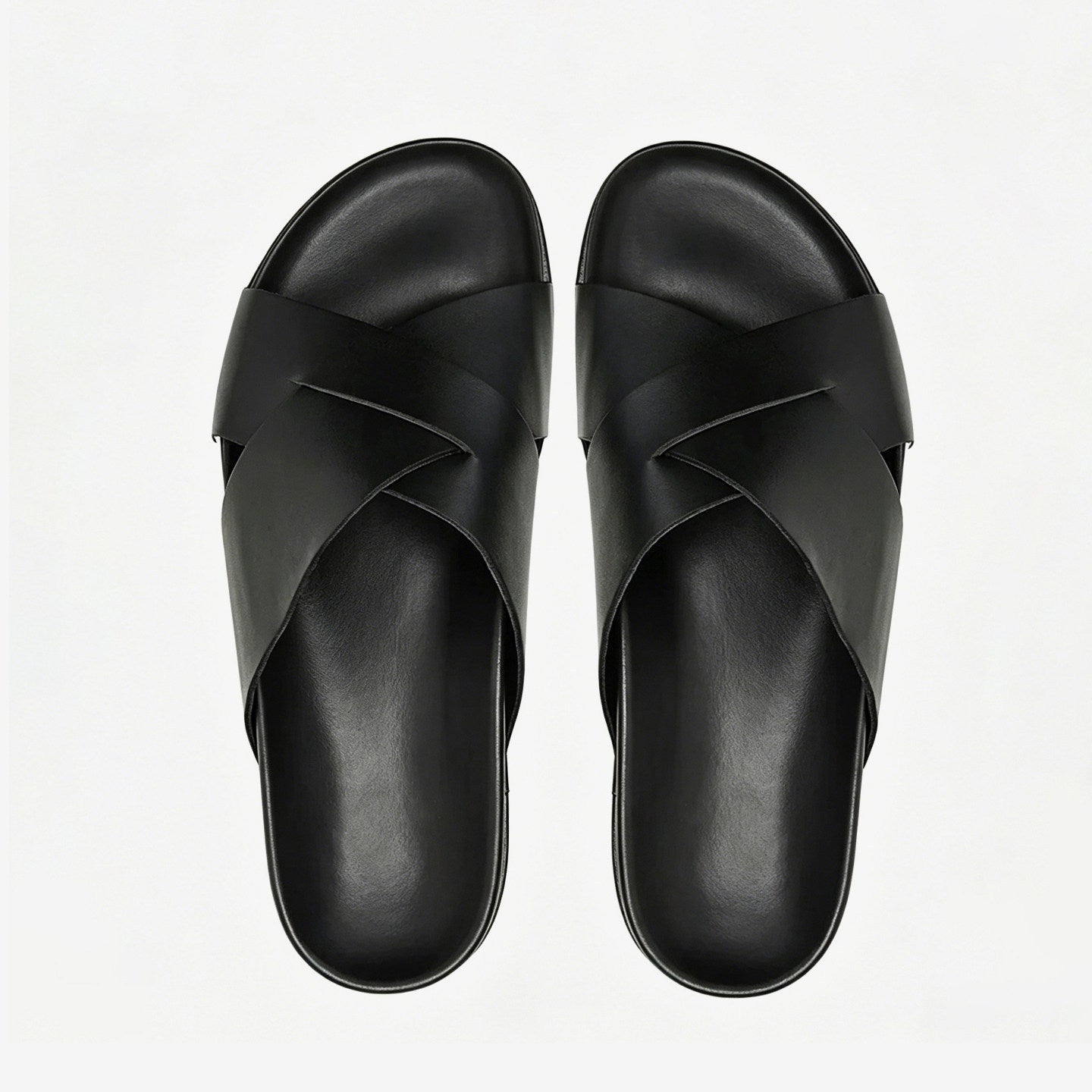 Mules homme été respirantes style croisé bout ouvert daim cuir semelle EVA 38-44 - IVOIRART.COM