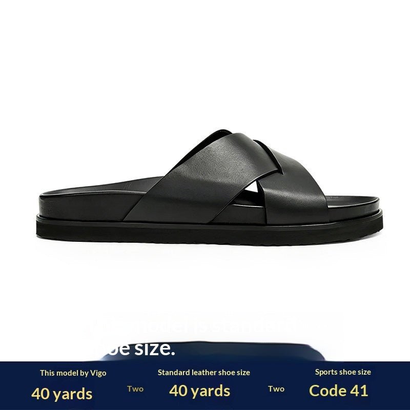 Mules homme été respirantes style croisé bout ouvert daim cuir semelle EVA 38-44 - IVOIRART.COM