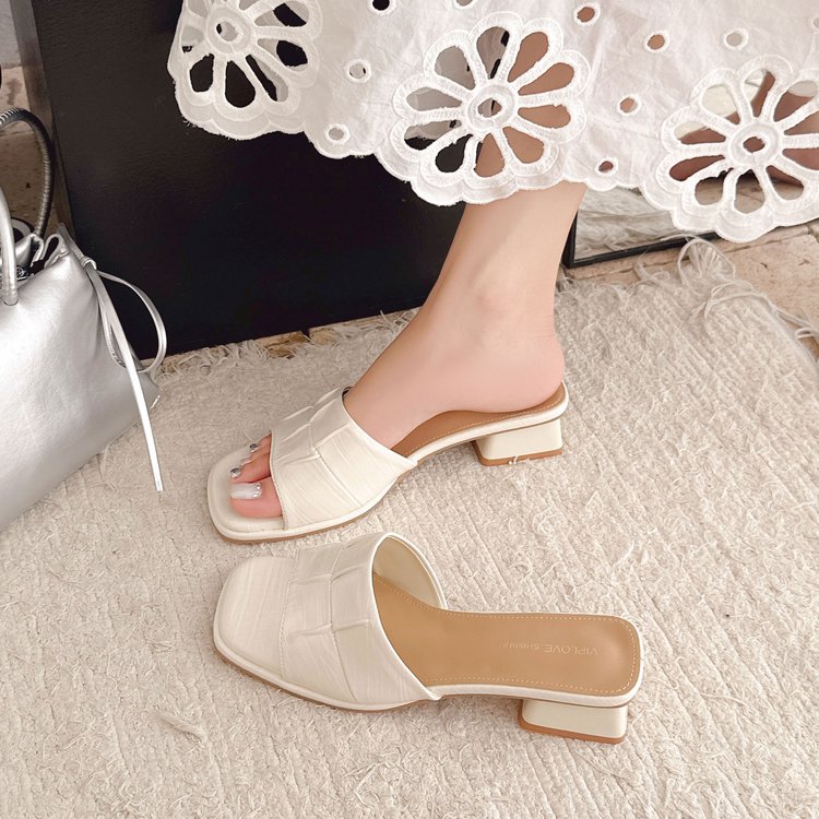 Mules Plates Françaises pour Femmes, Semelle Douce et Délicate, Sandales Confortables à Bout Ouvert - IVOIRART.COM