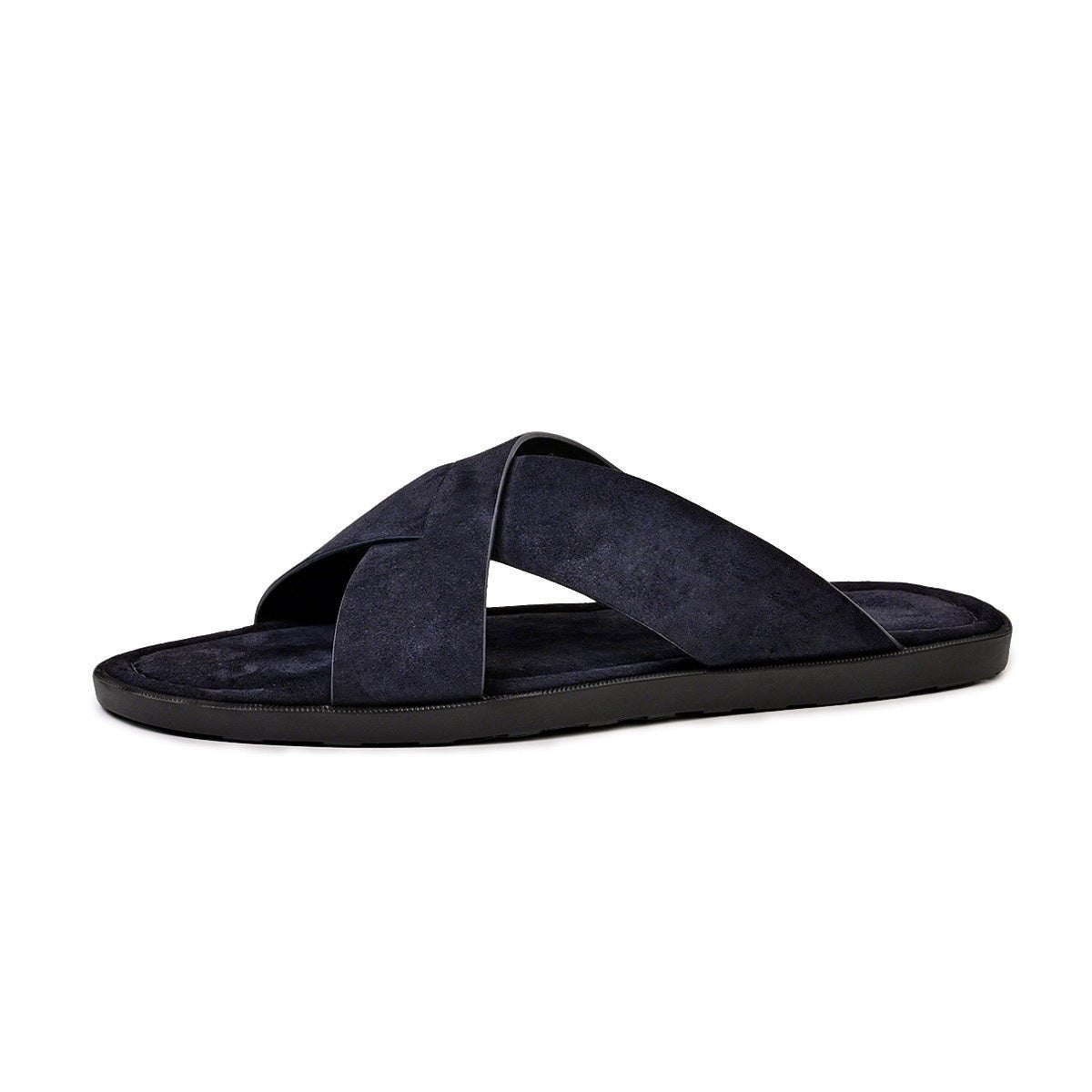 Mules suède homme — Sandales d'été croisées, semelle caoutchouc, été quotidiens. - IVOIRART.COM