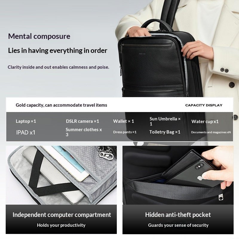 Multi-functional Full-Grain Leather Load-Relief Backpack - IVOIRART.COM