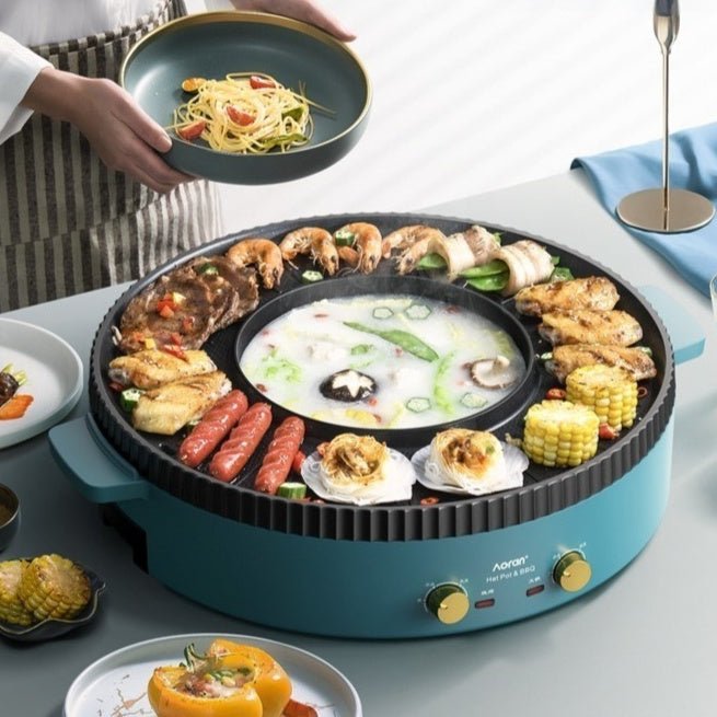Multi-functional Hot Pot And Grill Combo Electric Barbecue Grill - IVOIRART.COM