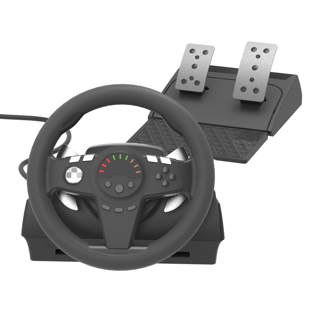 Multi-platform Compatible Steering Wheel Two Pedal Vibration Game Machine - IVOIRART.COM