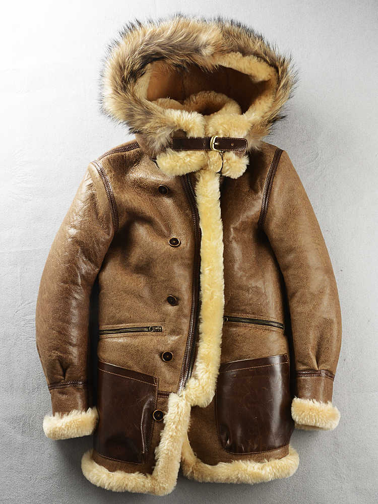 Multi-pocket Thick Long-haired Fur Leather Coat - IVOIRART.COM