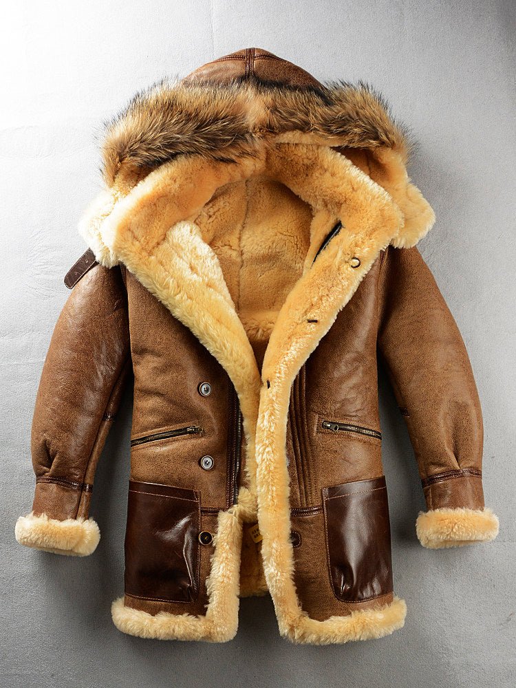 Multi-pocket Thick Long-haired Fur Leather Coat - IVOIRART.COM