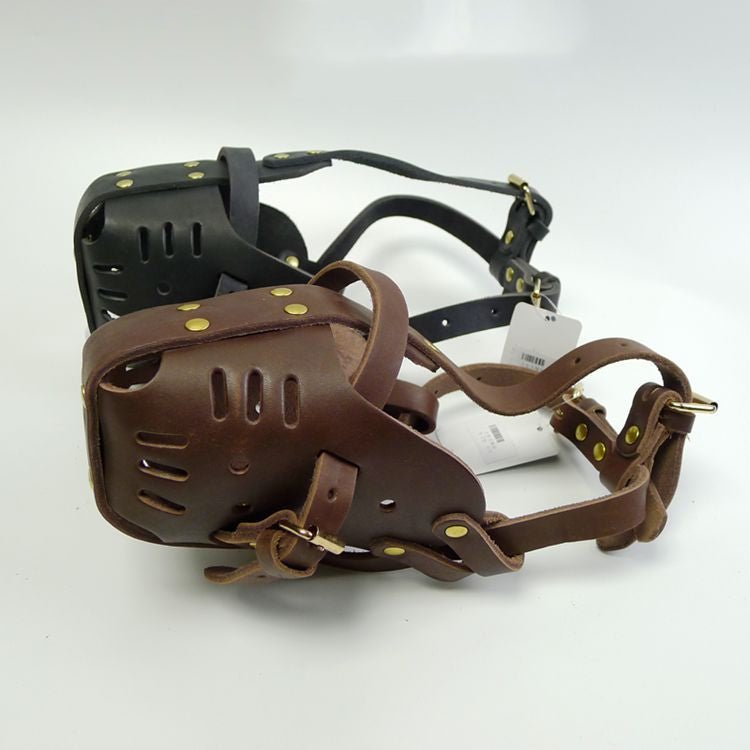 Muselière en cuir de vachette pour chiens moyens et grands, adaptée aux chiens de travail et chevaux - IVOIRART.COM