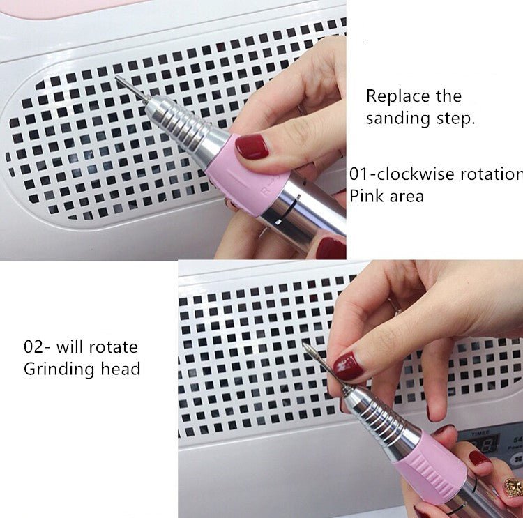 Nettoyeur d'ongles multifonction 35x30x11 cm avec photothérapie, polissage et chargeur mobile - IVOIRART.COM