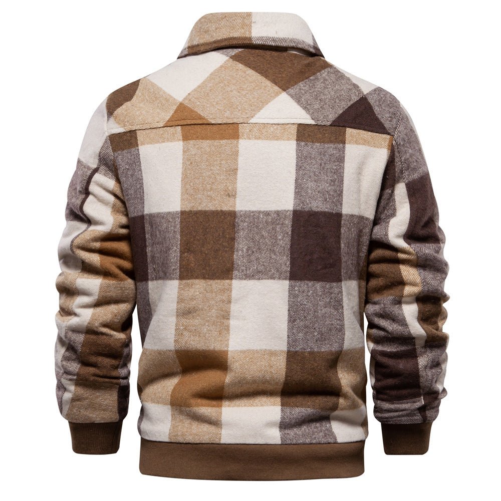 New Autumn And Winter Men's Jacket Casual Plaid Coat - IVOIRART.COM