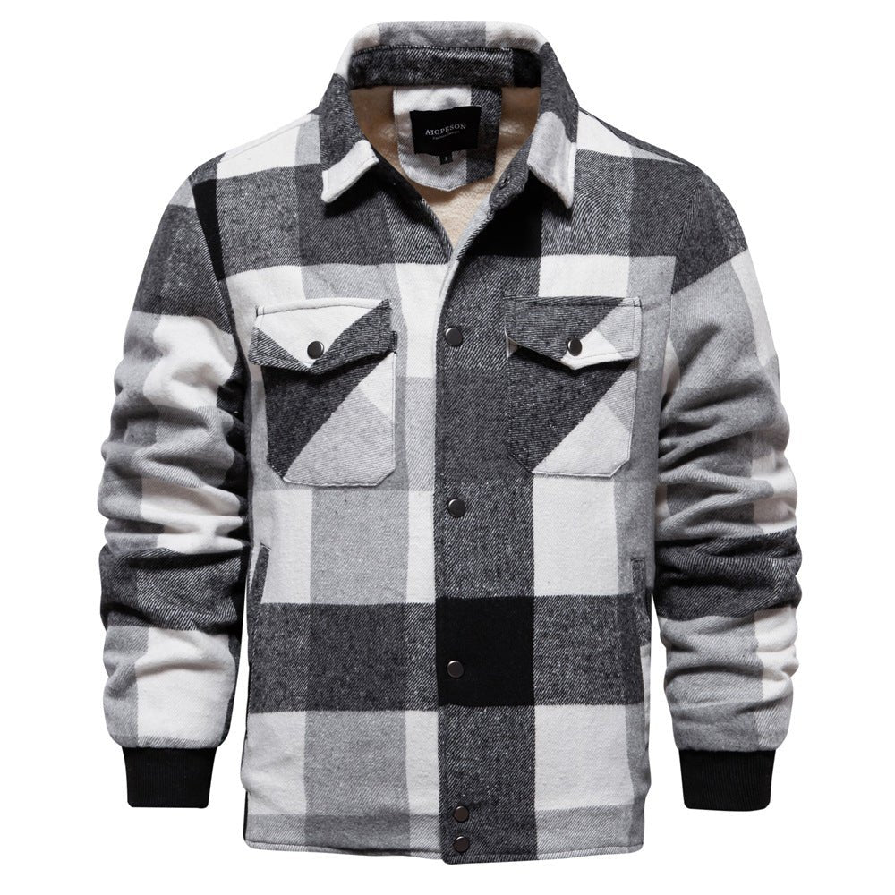 New Autumn And Winter Men's Jacket Casual Plaid Coat - IVOIRART.COM