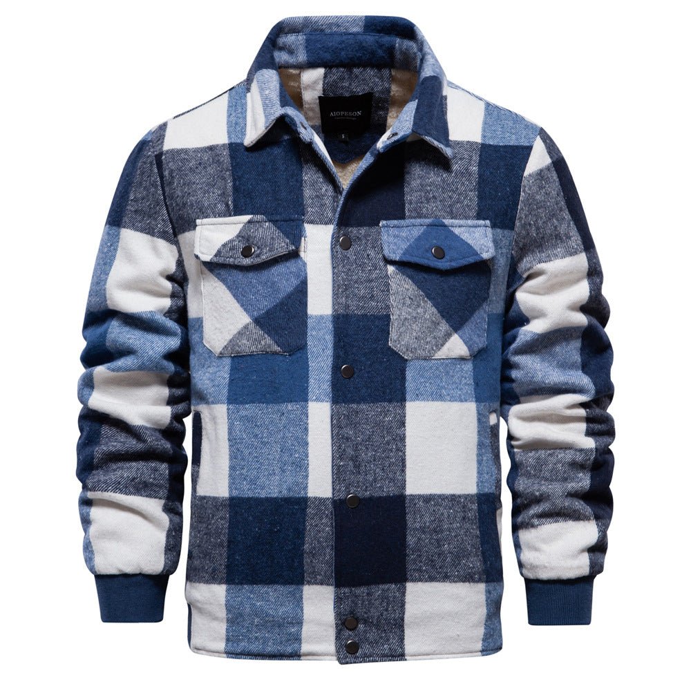 New Autumn And Winter Men's Jacket Casual Plaid Coat - IVOIRART.COM