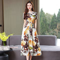 New Elegant Cotton Silk Dress For Middle Aged And Senior Women - IVOIRART.COM