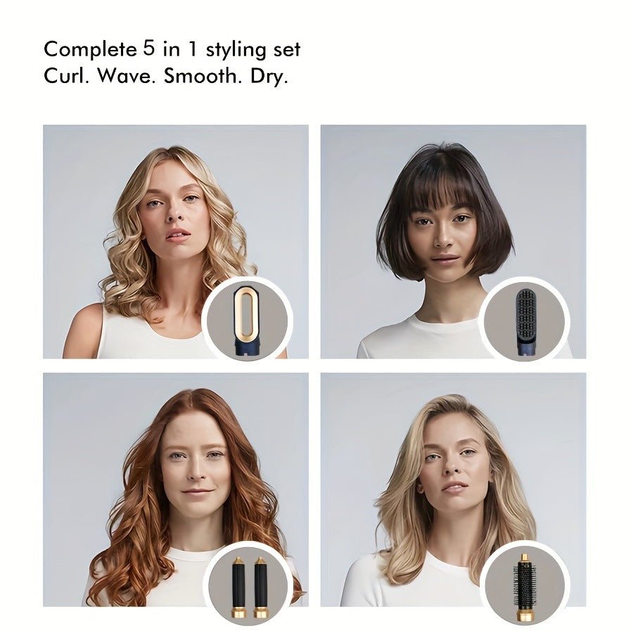 New Hair Dryer Multi Hair Styler 5 In1 Curling Iron Hair - IVOIRART.COM