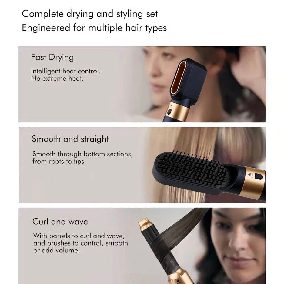 New Hair Dryer Multi Hair Styler 5 In1 Curling Iron Hair - IVOIRART.COM