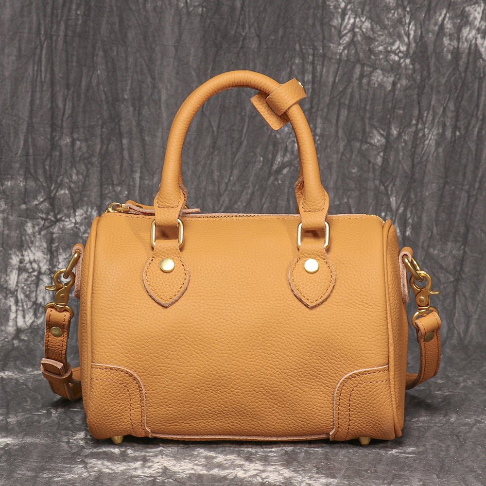 New Handmade First Layer Cowhide Portable Boston Bag Fashion All-match Casual - IVOIRART.COM