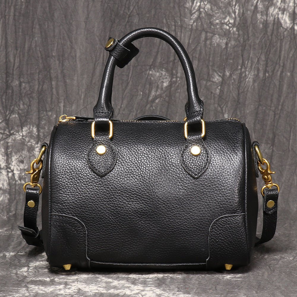 New Handmade First Layer Cowhide Portable Boston Bag Fashion All-match Casual - IVOIRART.COM