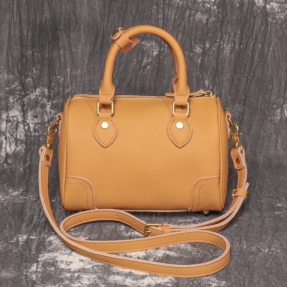 New Handmade First Layer Cowhide Portable Boston Bag Fashion All-match Casual - IVOIRART.COM