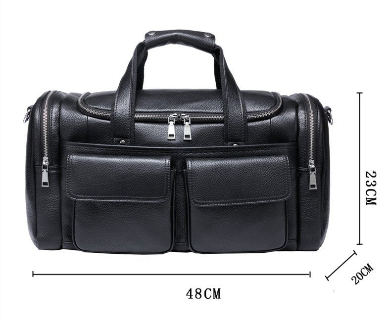 New Leather Men's Hand-Held Large-Capacity Short-Distance Travel Bag - IVOIRART.COM