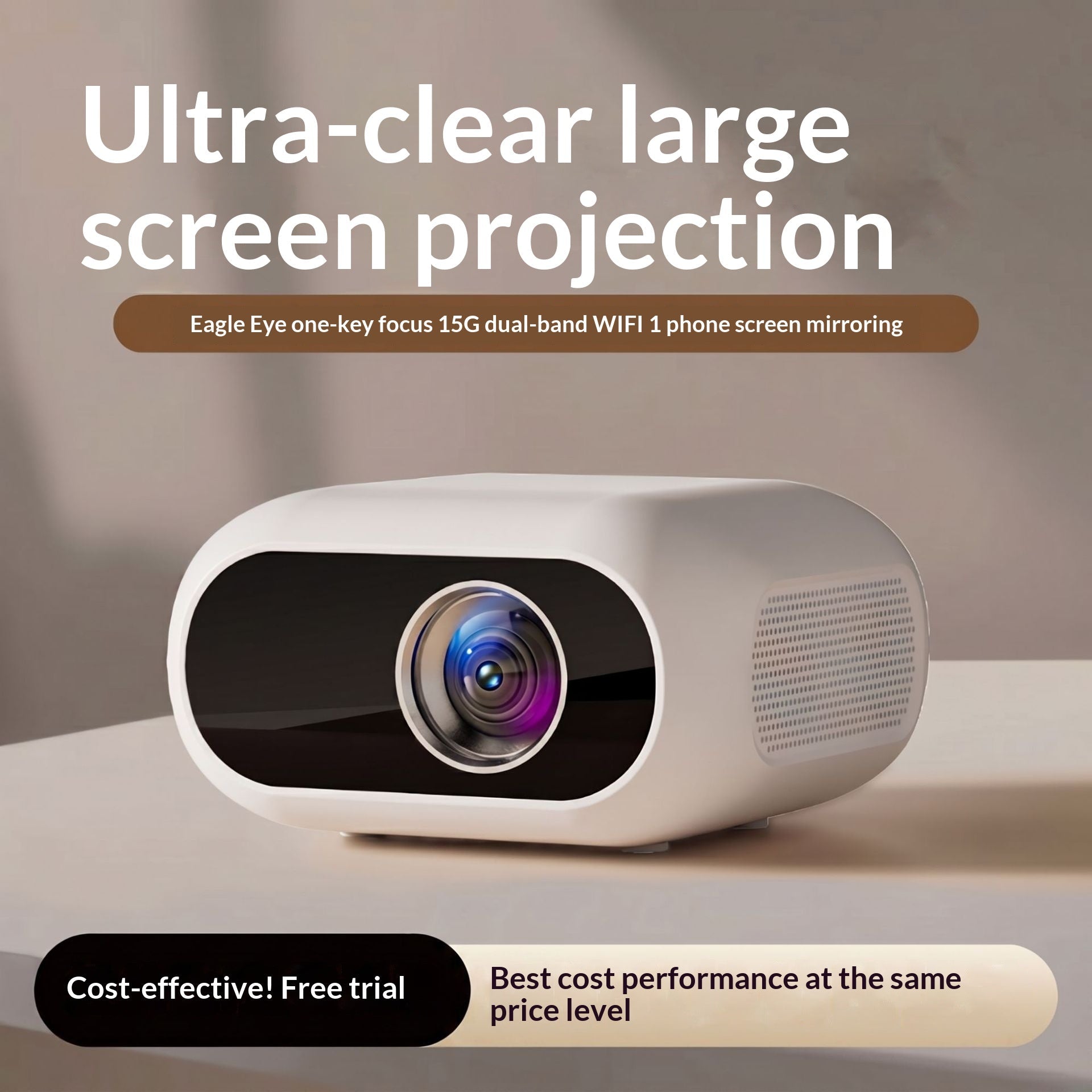 New Premium Ultra HD Smart Projector 1080P 75W Projecteur intelligent domestique - IVOIRART.COM