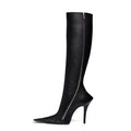 New Stiletto Heel Pointed Shaped Heel Side Zipper Knee-length Female Boots - IVOIRART.COM