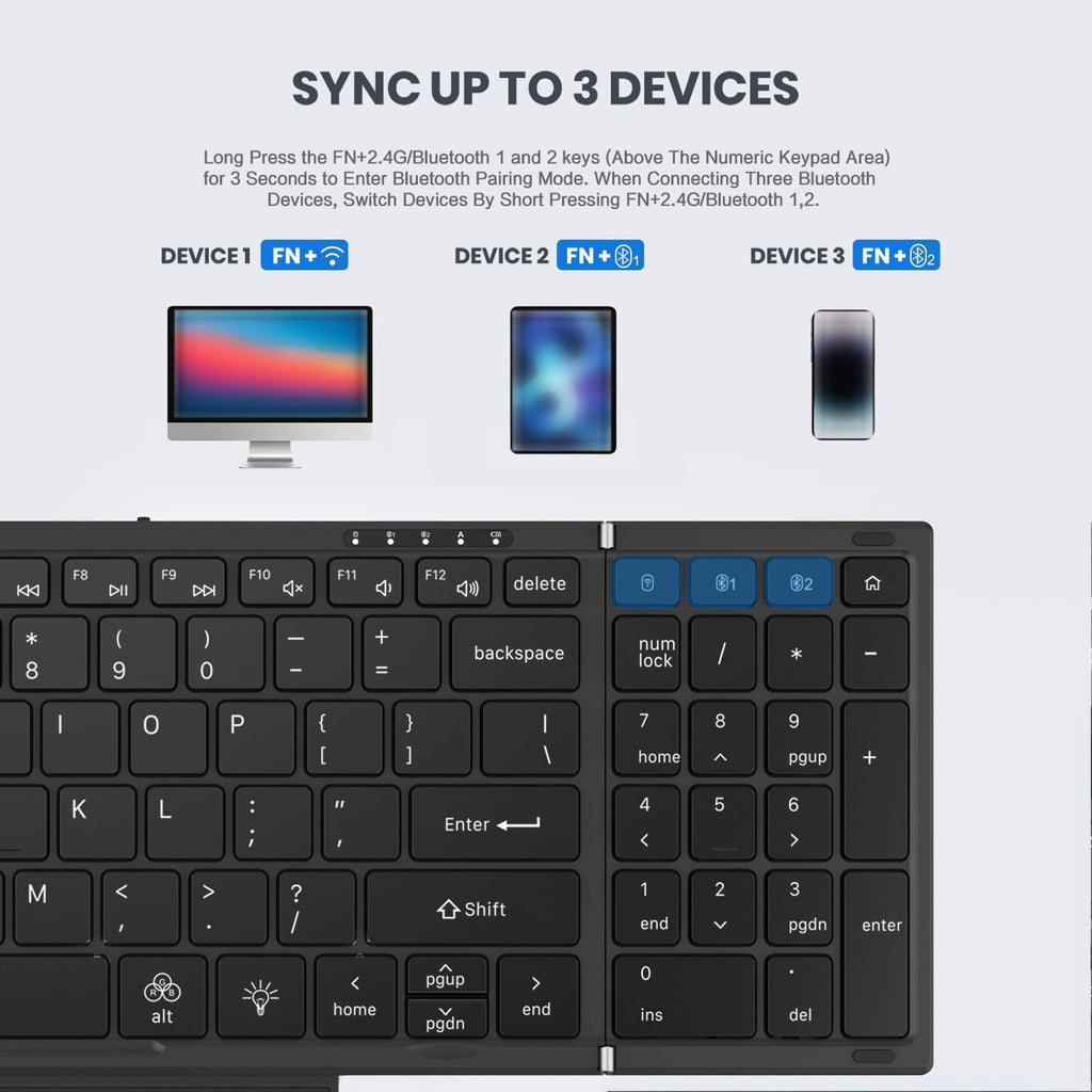 New Wireless Mini Foldable Bluetooth Keyboard - IVOIRART.COM
