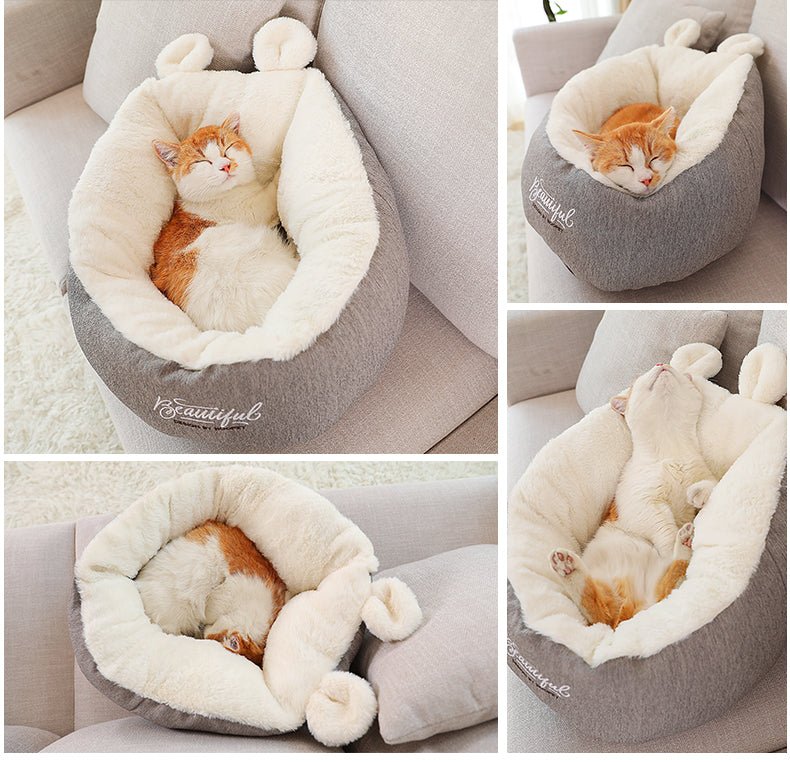 Niche Douillette Chauffante pour Chien, Sac de Couchage Confortable pour Chiot, Coussin Tissu Coton - IVOIRART.COM