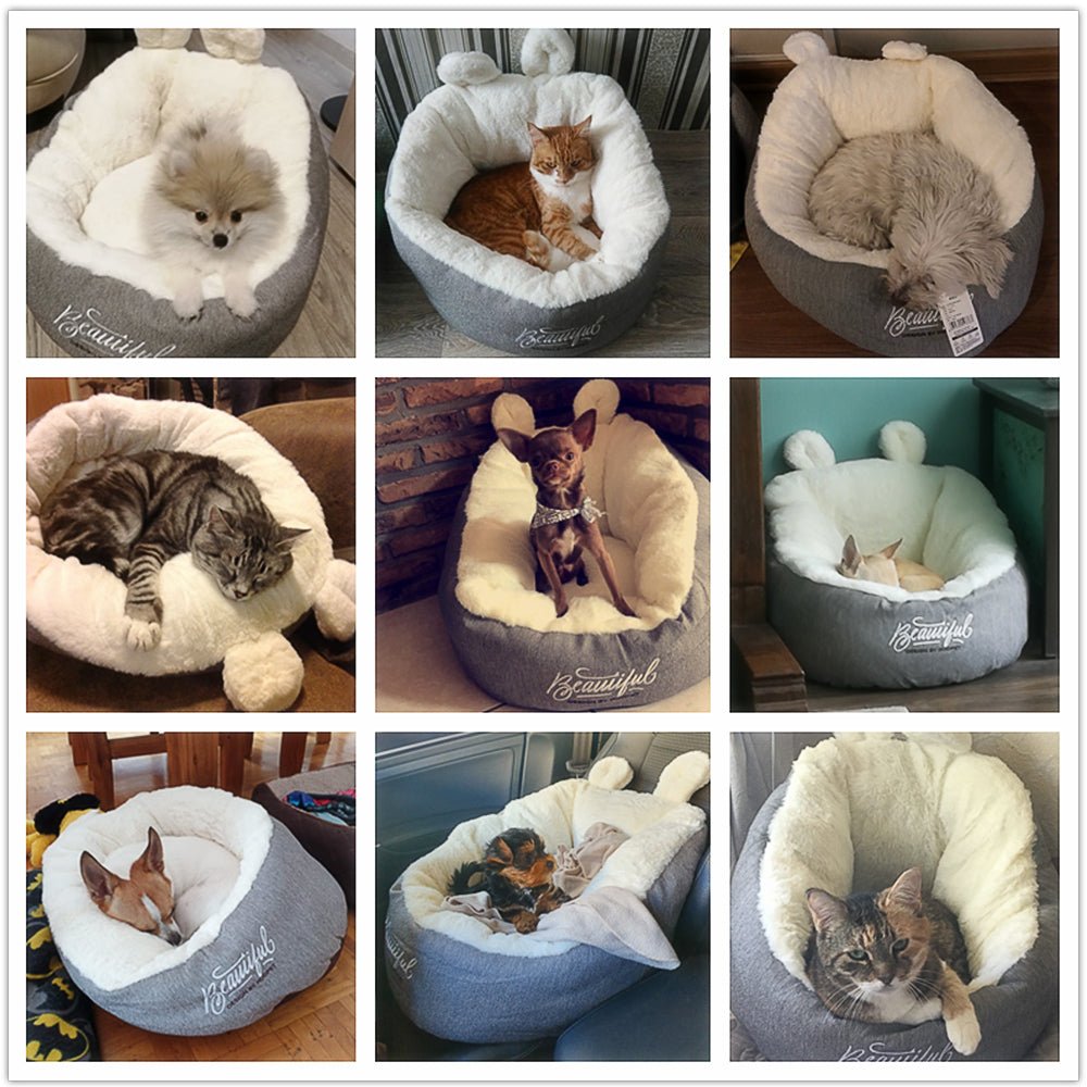 Niche Douillette Chauffante pour Chien, Sac de Couchage Confortable pour Chiot, Coussin Tissu Coton - IVOIRART.COM