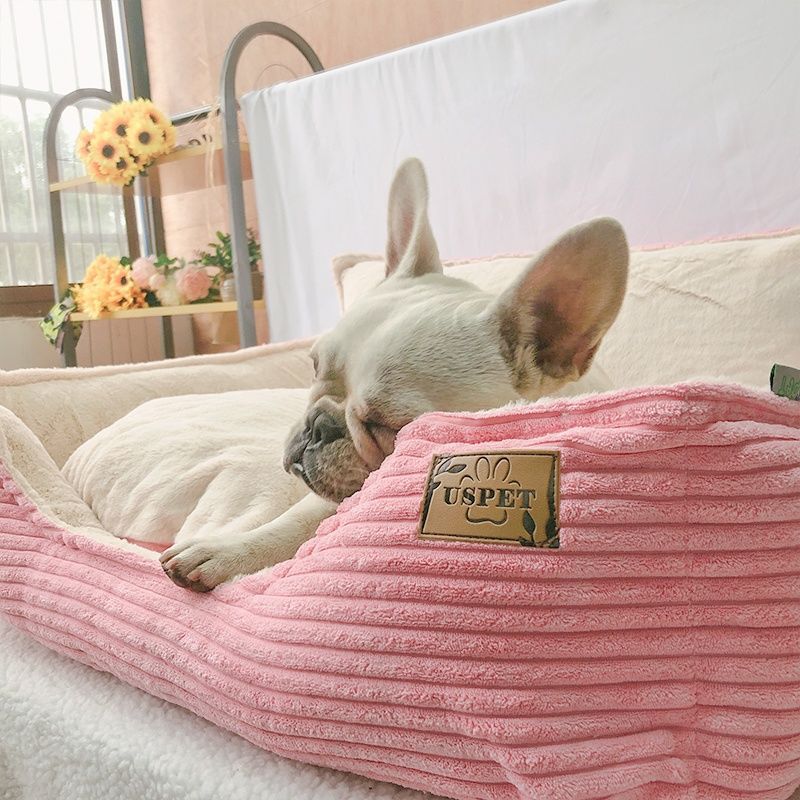 Nid douillet amovible et lavable en peluche pour chien, chaud et confortable - IVOIRART.COM