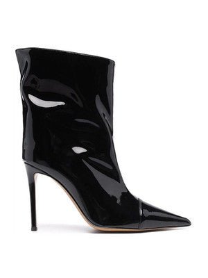 Nightclub Ankle Boots Pointed High Heel 9cm Magic Paint Leather - IVOIRART.COM