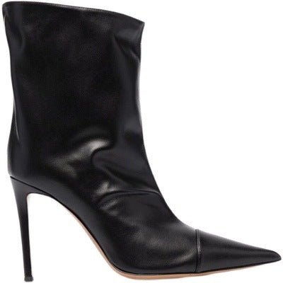 Nightclub Ankle Boots Pointed High Heel 9cm Magic Paint Leather - IVOIRART.COM
